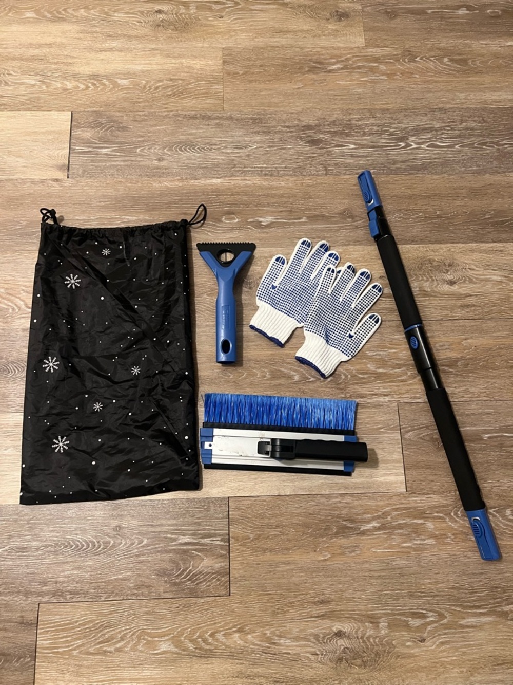 Blue Snow Brush and Snow Removal Kit with Carry Bag